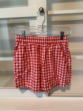 Red Gingham Women's Pull-On Shorts
